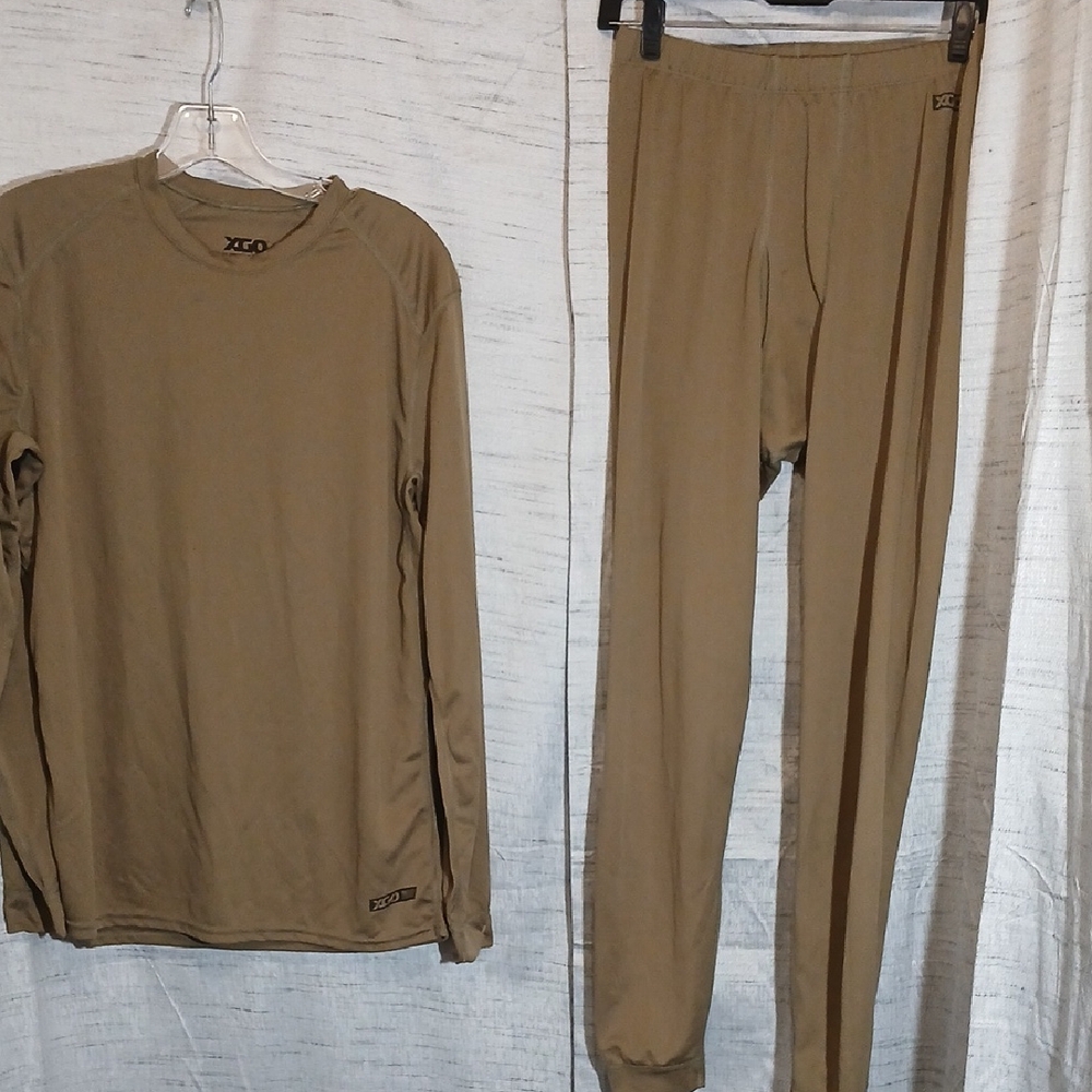 XGO Tan Long Sleeve Shirt and Pants Set Sz M Men